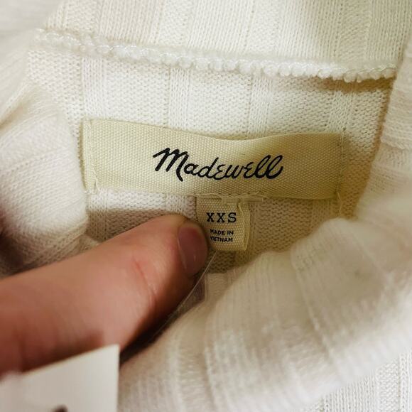 Madewell Relaxed Turtleneck Tee Long Sleeve Trendy Shirt US Women's XXS New - Picture 4 of 6